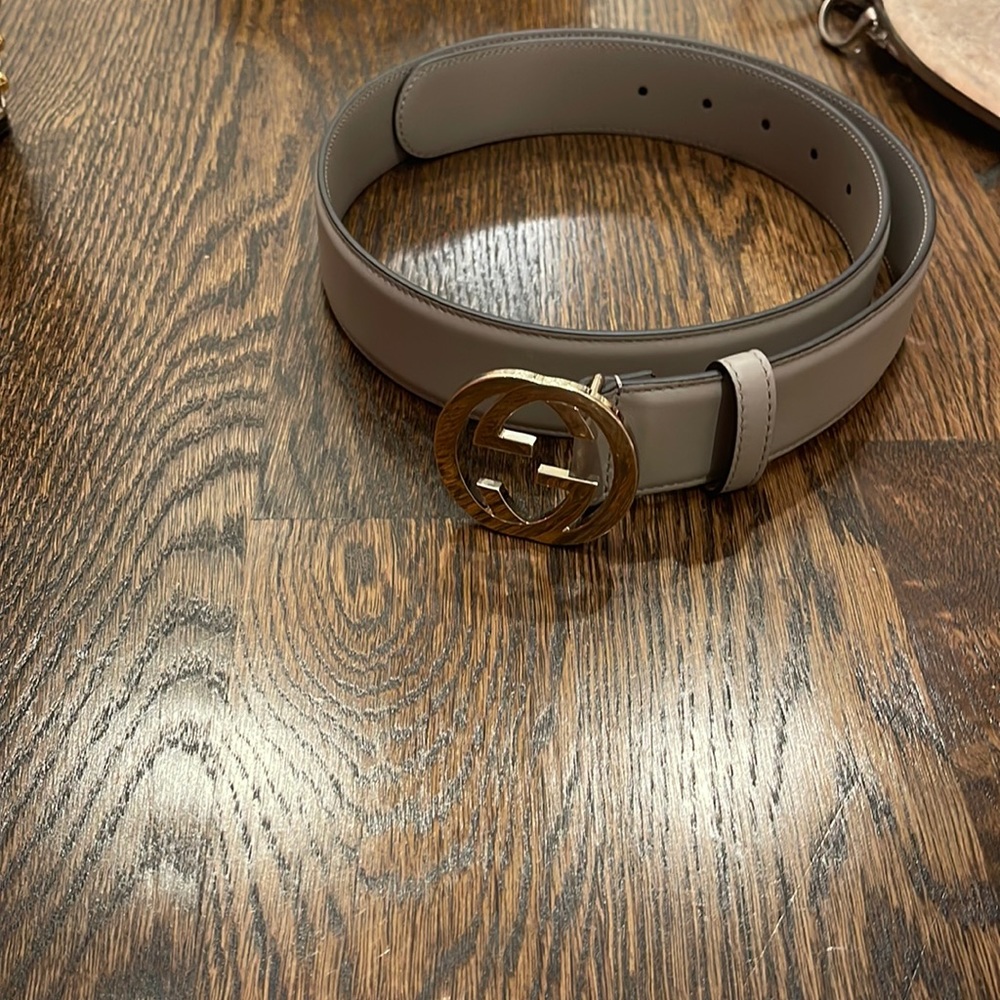 Grey Gucci belt size 85